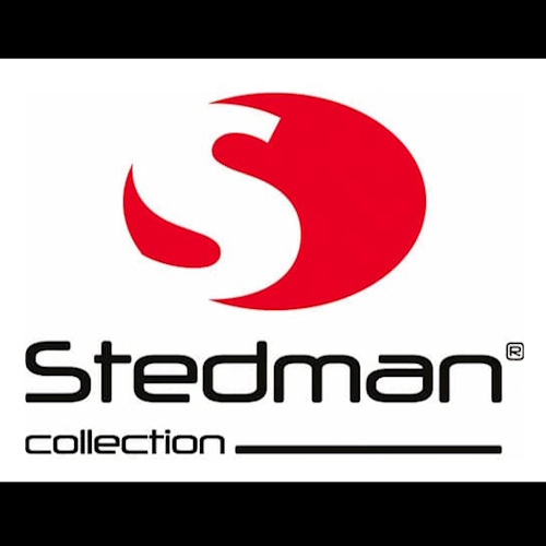 Textil Zulieferer zur Textilveredelung Logo der Stedman Kollektion mit rotem "S" und stilisiertem Design.